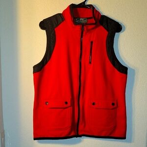 LRL Lauren Ralph Active Red/Black Full Zip Vest, XL, EUC